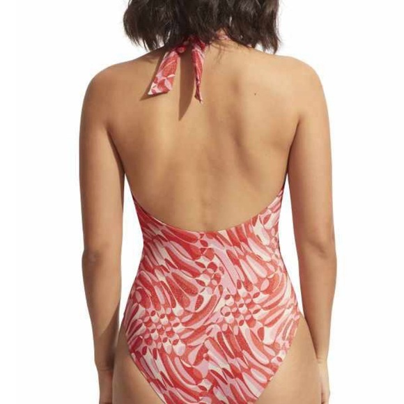 SeaFolly Plunge One Piece Swimsuit Size 6 - Picture 8 of 9